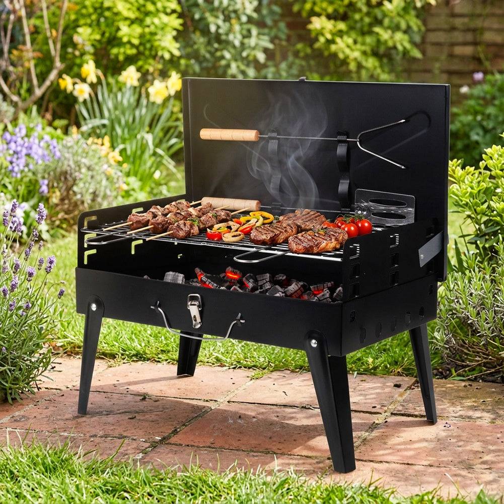 Entrepotbrico - Barbecue à charbon pliable et portable avec étui et accessoires 43x26x29 cm - Image 5