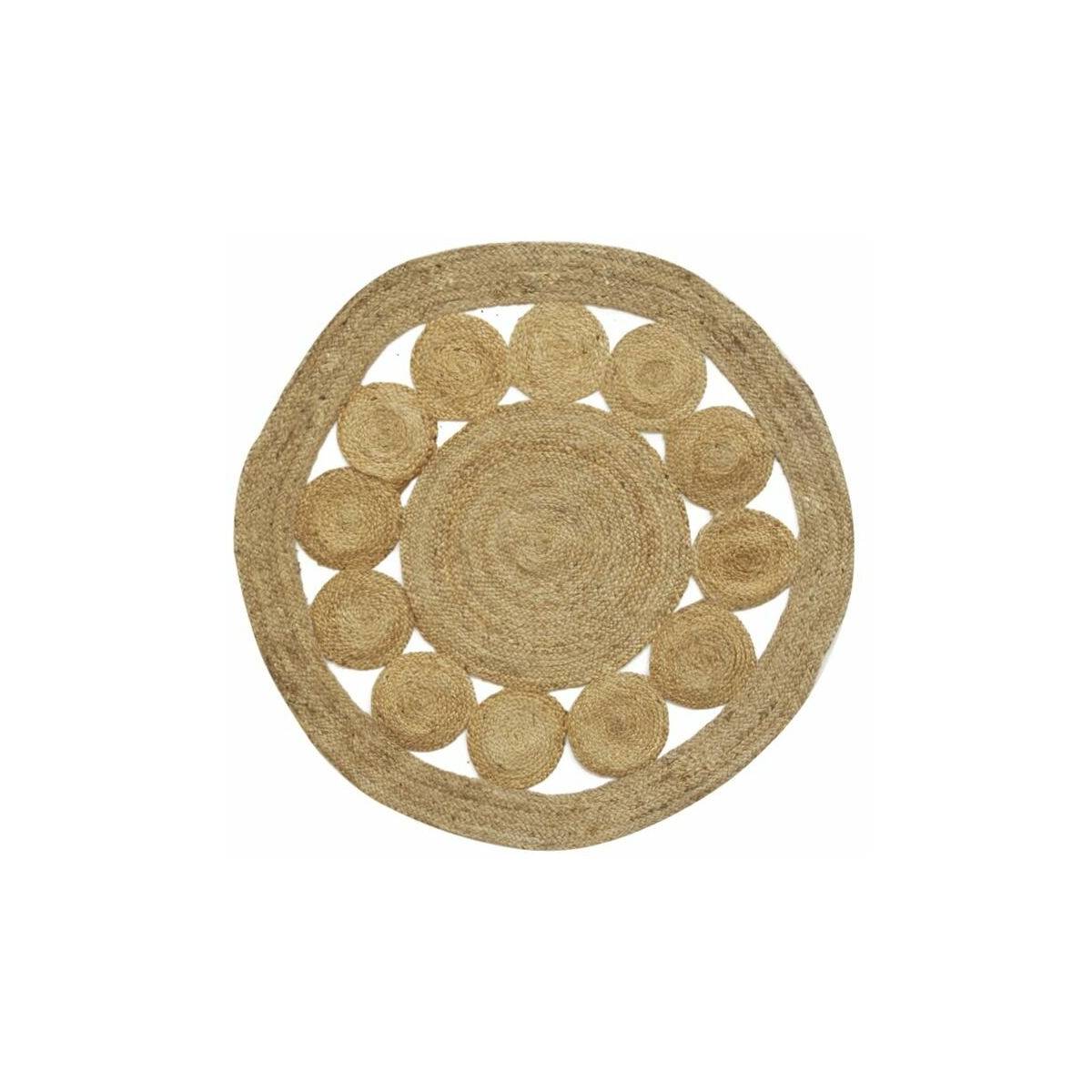 Aubry Gaspard - Tapis rond en jute naturelle ajourée Diamètre 120 cm - Imagen 1