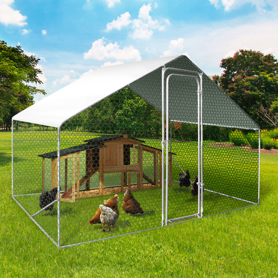 Bâche waterproof blanche 3,4x1.90 M 150 gr pour enclos poulaillers - Image 1