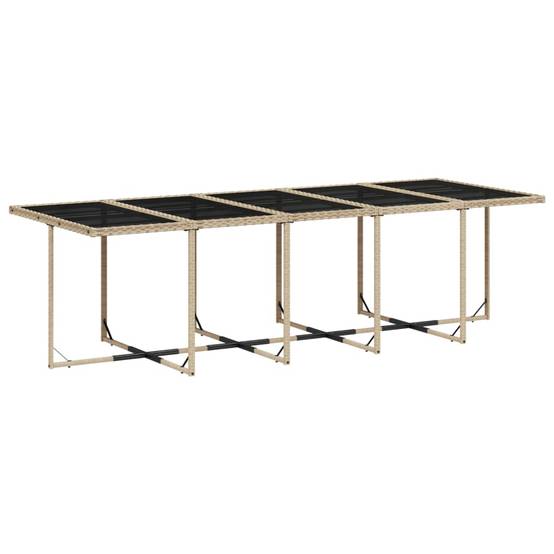 ComfortXL - Salon de Jardin Encastrable 14 Places Beige, Table Verre 275cm avec 10 Chaises et 4 Tabourets, Coussins Gris – ComfortXL Outdoor Living - Image 4