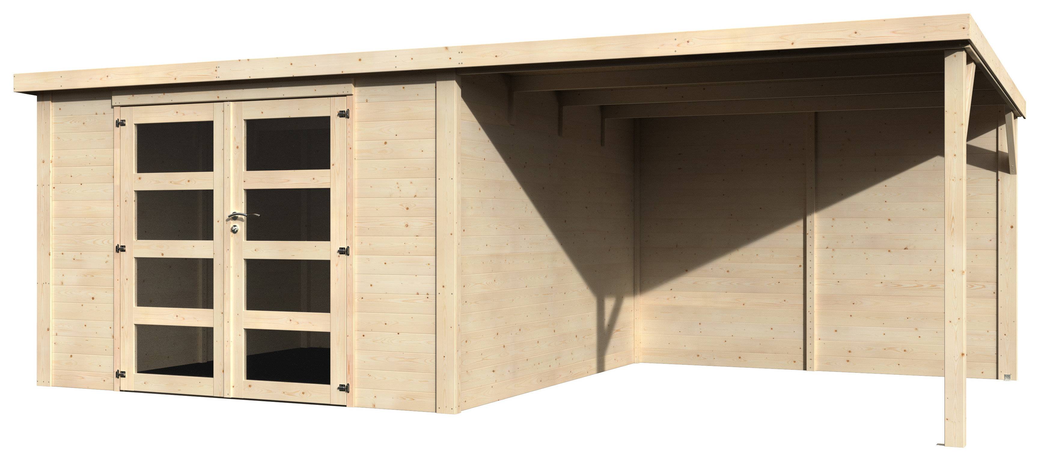 Decor et Jardin - Abri de jardin DÉLICES 8,94 m² + auvent 7,84 m² – 6×3 m, madriers 28 mm – Décor et Jardin - Image 2