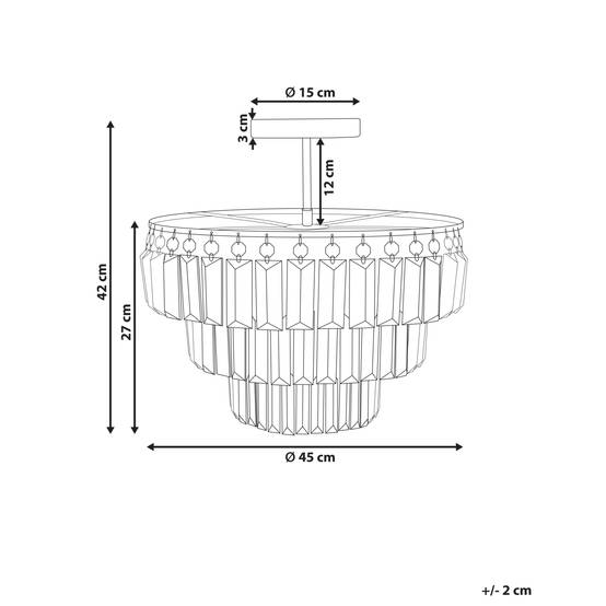 Beliani - Lampe suspension Métal Transparent AMENEIRO - 45x45x42- Beliani - Image 3