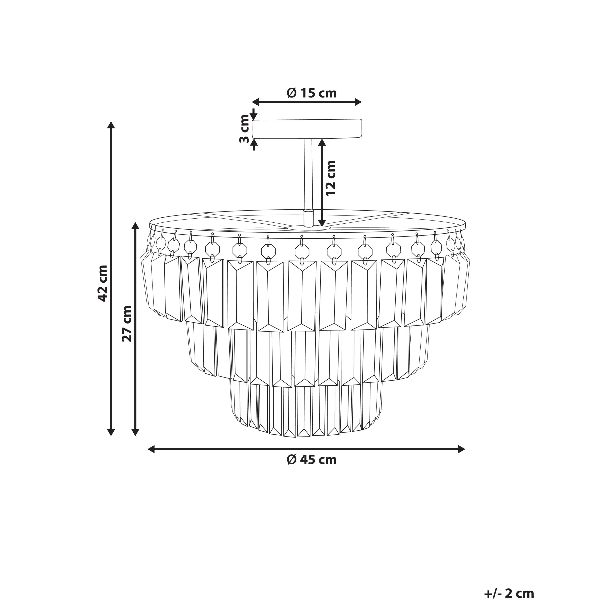 Beliani - Lampe suspension Métal Transparent AMENEIRO - 45x45x42- Beliani - Image 3
