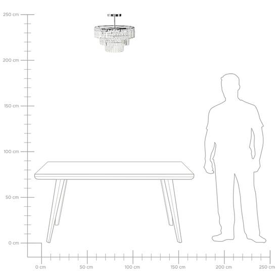 Beliani - Lampe suspension Métal Transparent AMENEIRO - 45x45x42- Beliani - Image 7