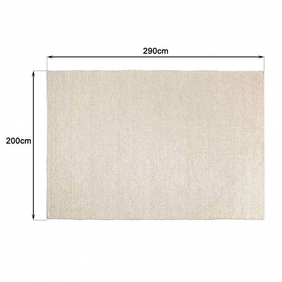 Macabane - QUENTIN - Tapis rectangulaire 200x290cm en laine tissée couleur écru - Imagen 8