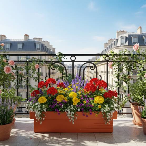 Jardinière design effet pierre 70l avec réserve d'eau-plast'up rotomoulage - Image 4