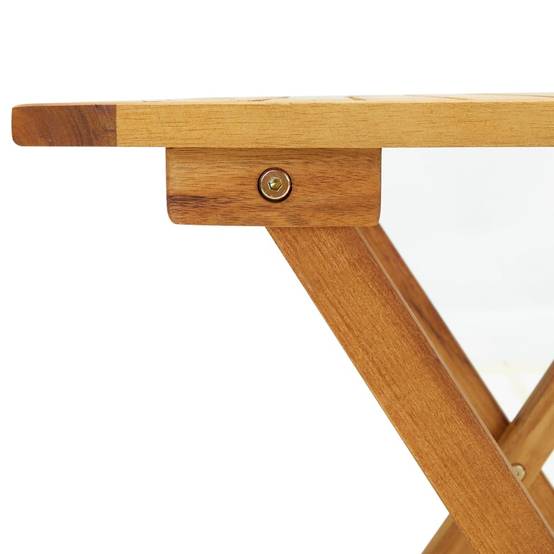 Bain de soleil - Transat - Chaise longue avec table Acacia massif et textilène - MEUBLE PRO - Image 9