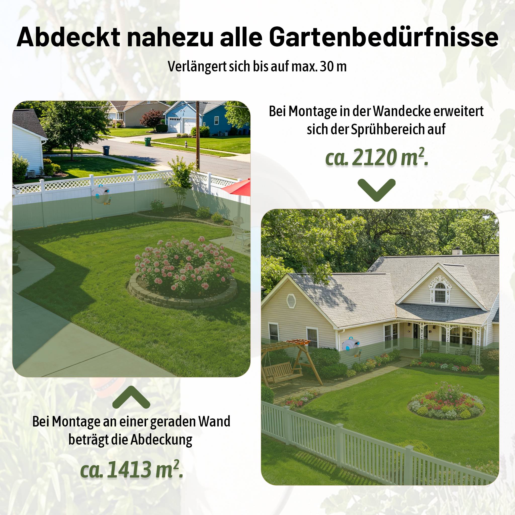 Dévidoir mural automatique 30m plastique pour jardin pivotant 180° pistolet 9 jets bleu - ComfortXL Outdoor Living - Image 8