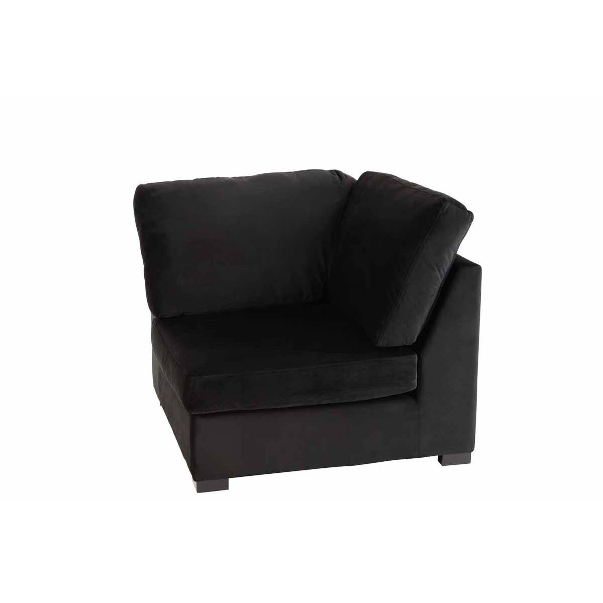 J-Line - Fauteuil Design en Velours "Abosa" 108cm Noir - Image 6
