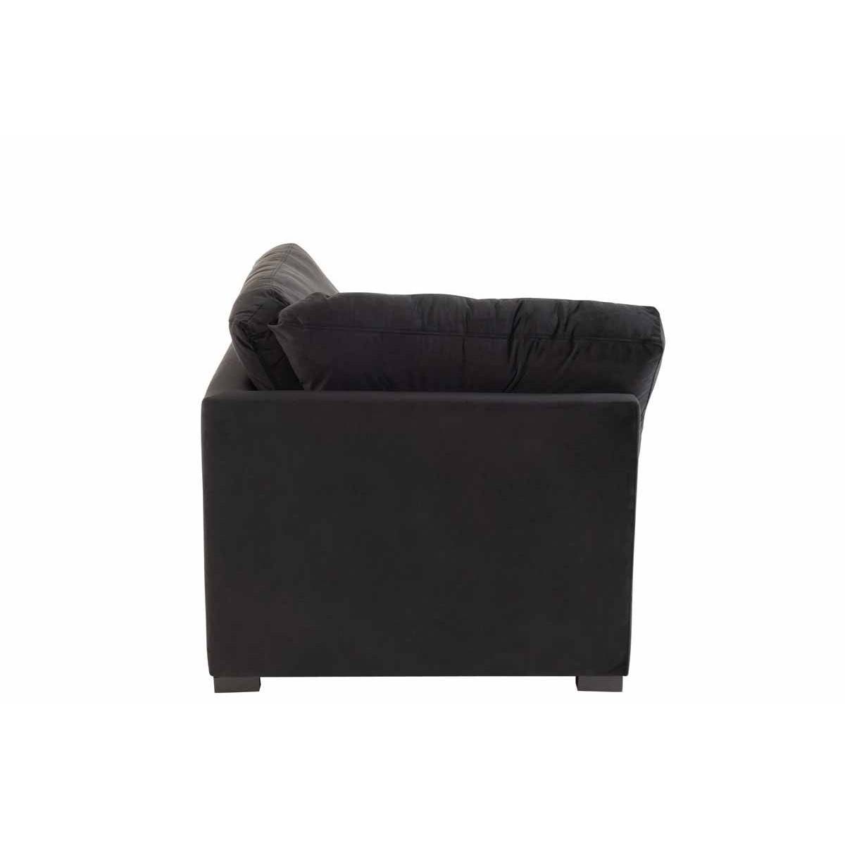 J-Line - Fauteuil Design en Velours "Abosa" 108cm Noir - Image 3