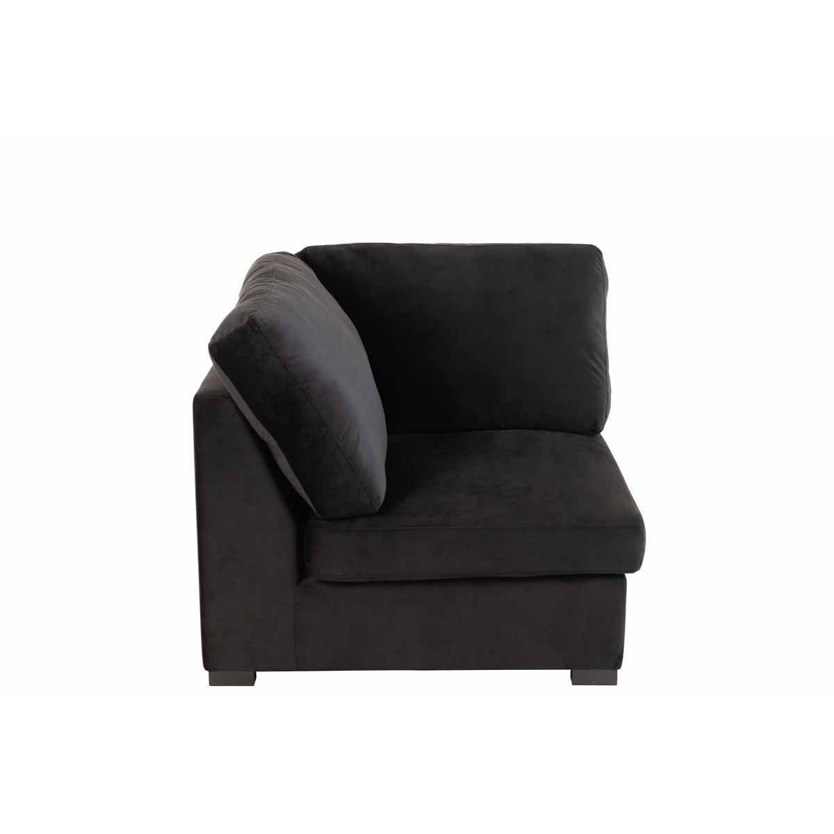 J-Line - Fauteuil Design en Velours "Abosa" 108cm Noir - Image 2