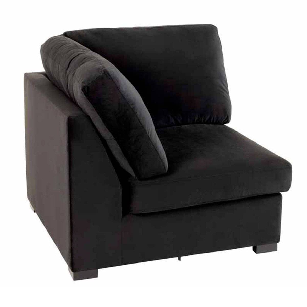 J-Line - Fauteuil Design en Velours "Abosa" 108cm Noir - Image 1