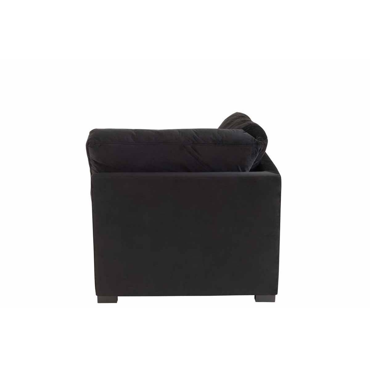 J-Line - Fauteuil Design en Velours "Abosa" 108cm Noir - Image 4