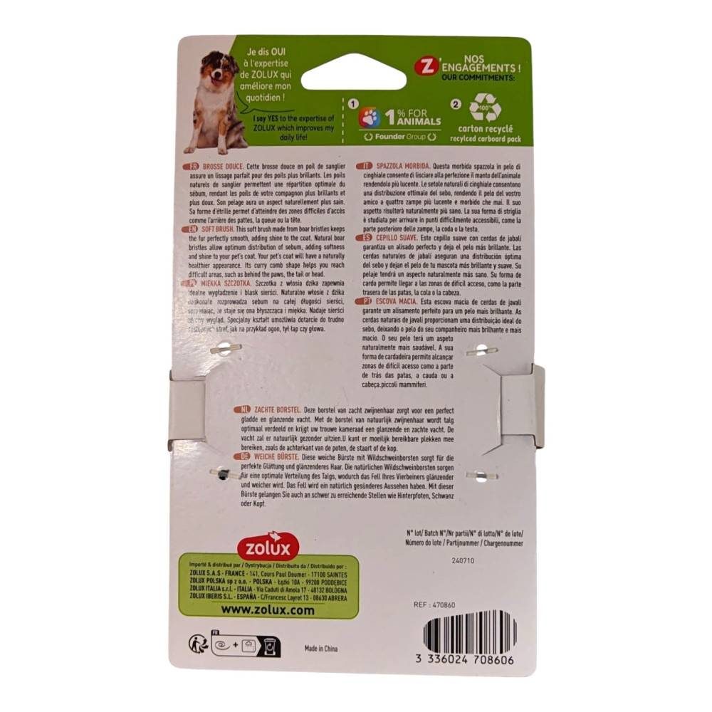 Zolux - Cepillo suave 12 cm para perro de pelo largo - Imagen 3