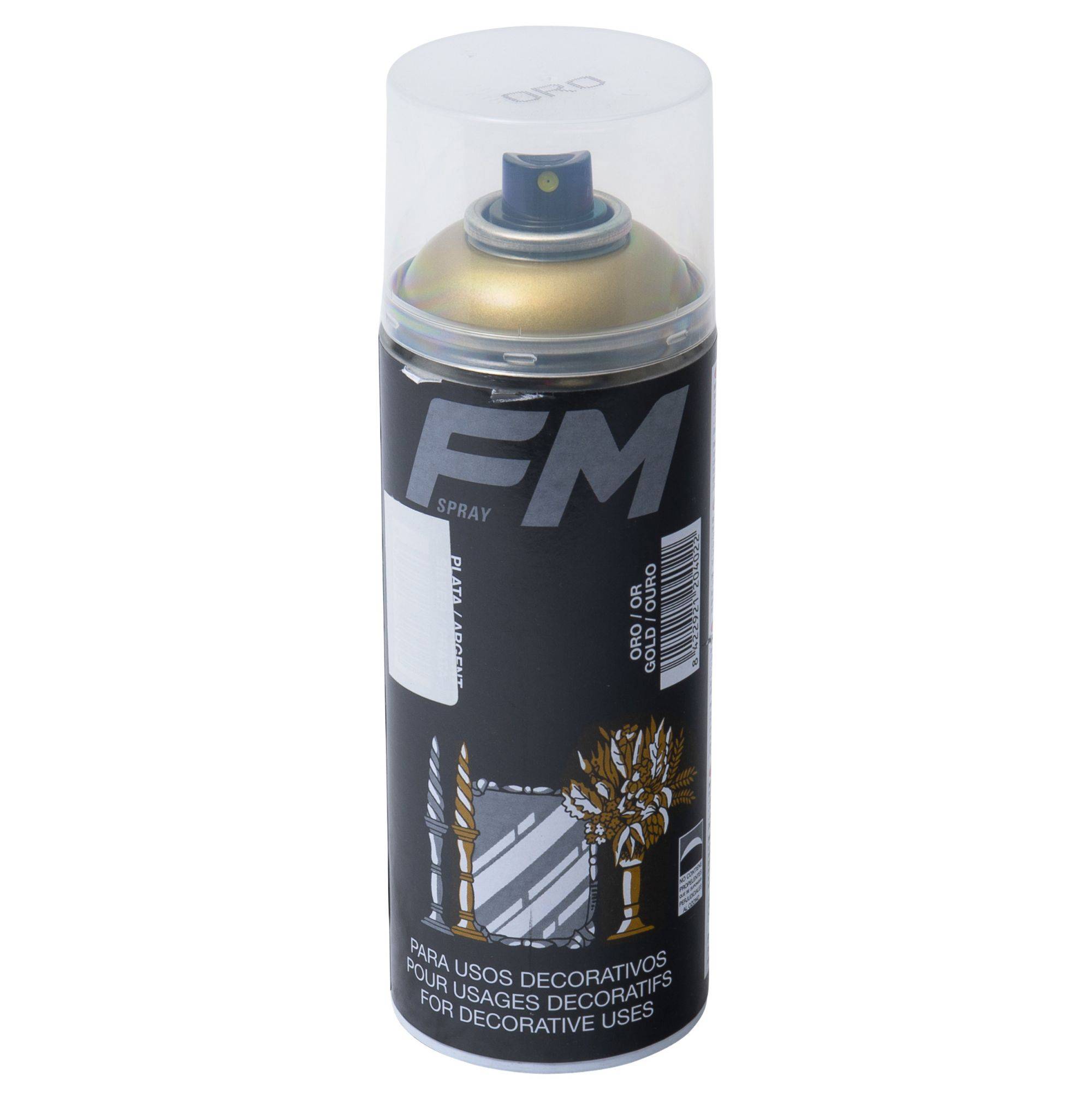 Bombe de peinture spray déco dorée 400ml - Image 2