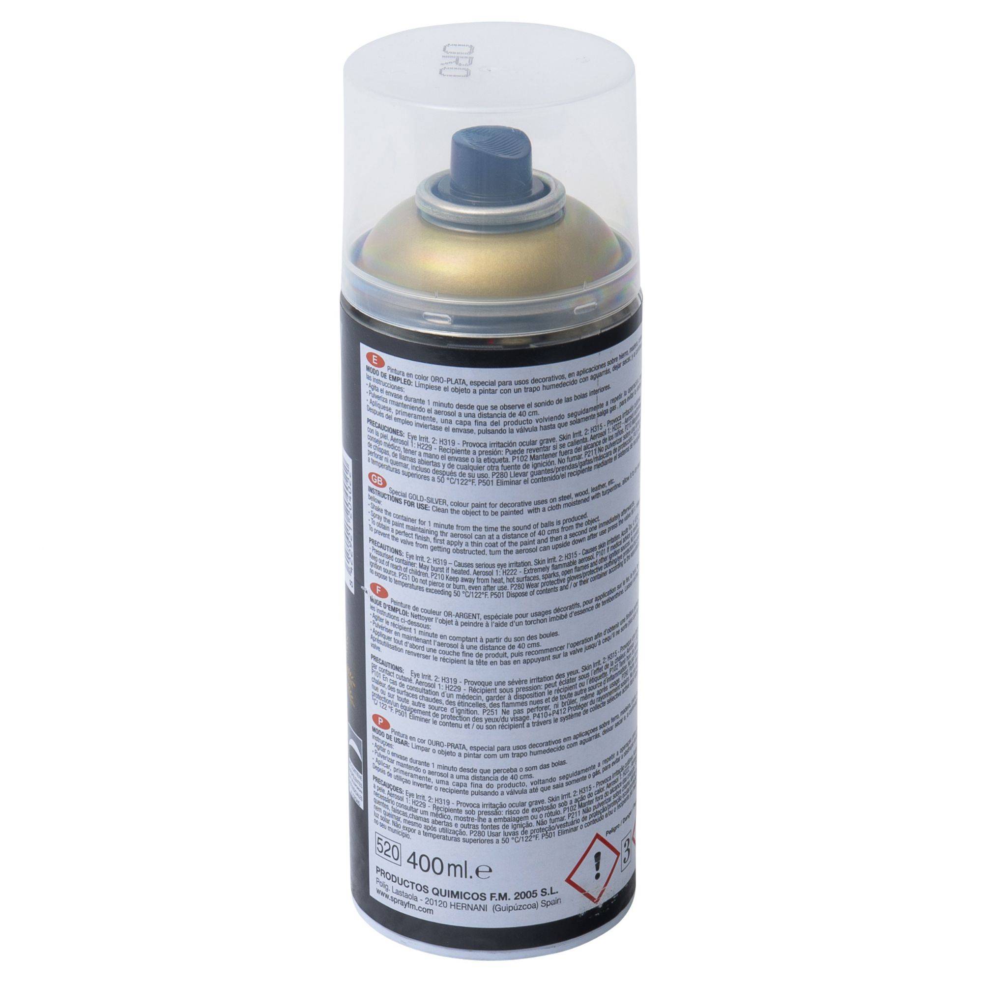 Bombe de peinture spray déco dorée 400ml - Image 3