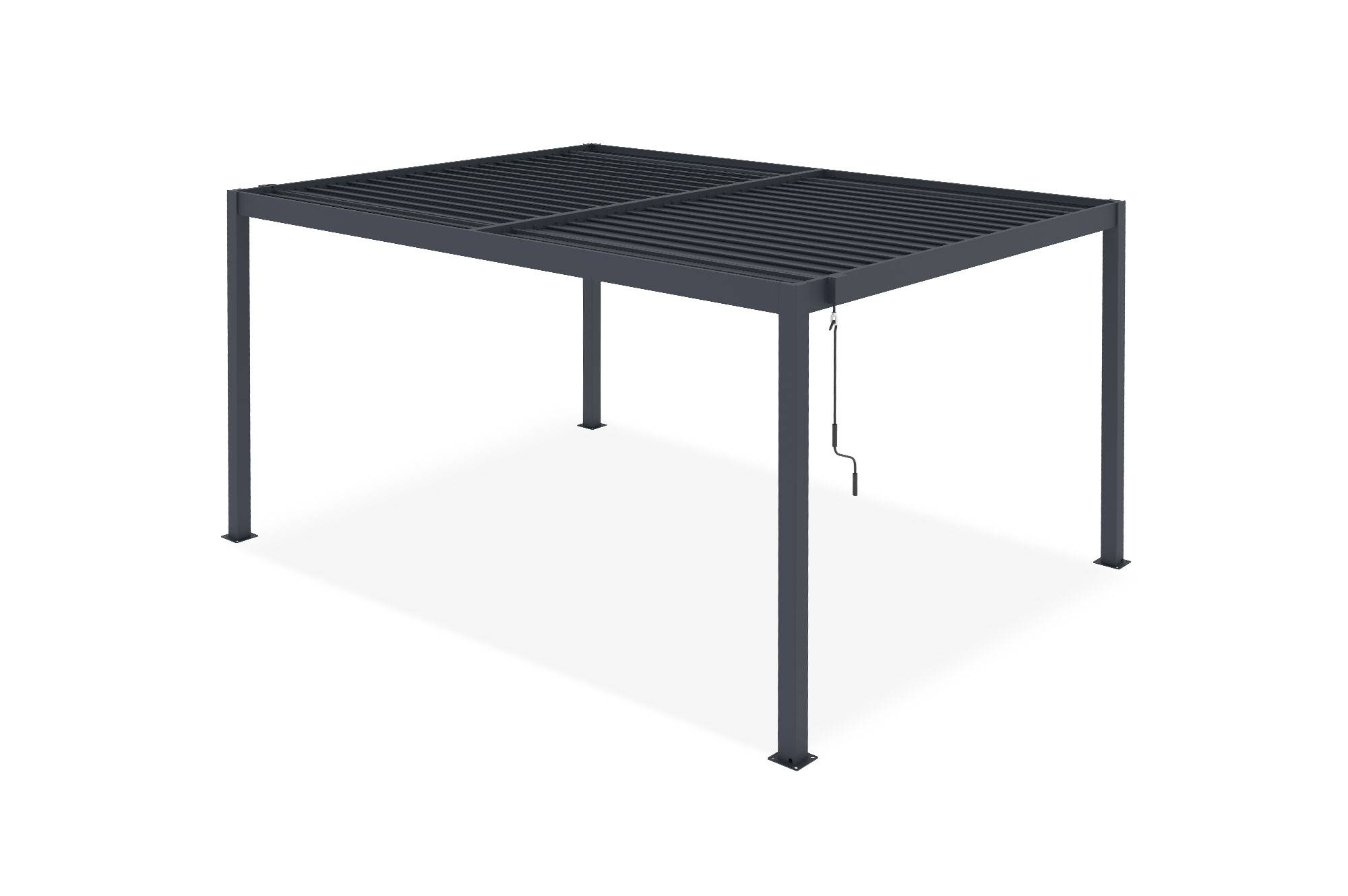 Pergola bioclimatique autoportée PIANA 4x3 m aluminium gris - lames orientables - Image 6