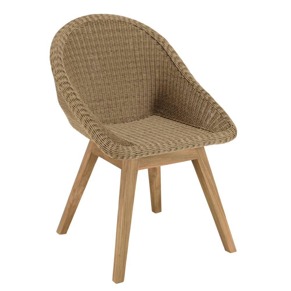 Macabane - KALLY - Lot 2 chaises jardin rotin synth. avec coussin pieds évasés - Imagen 9