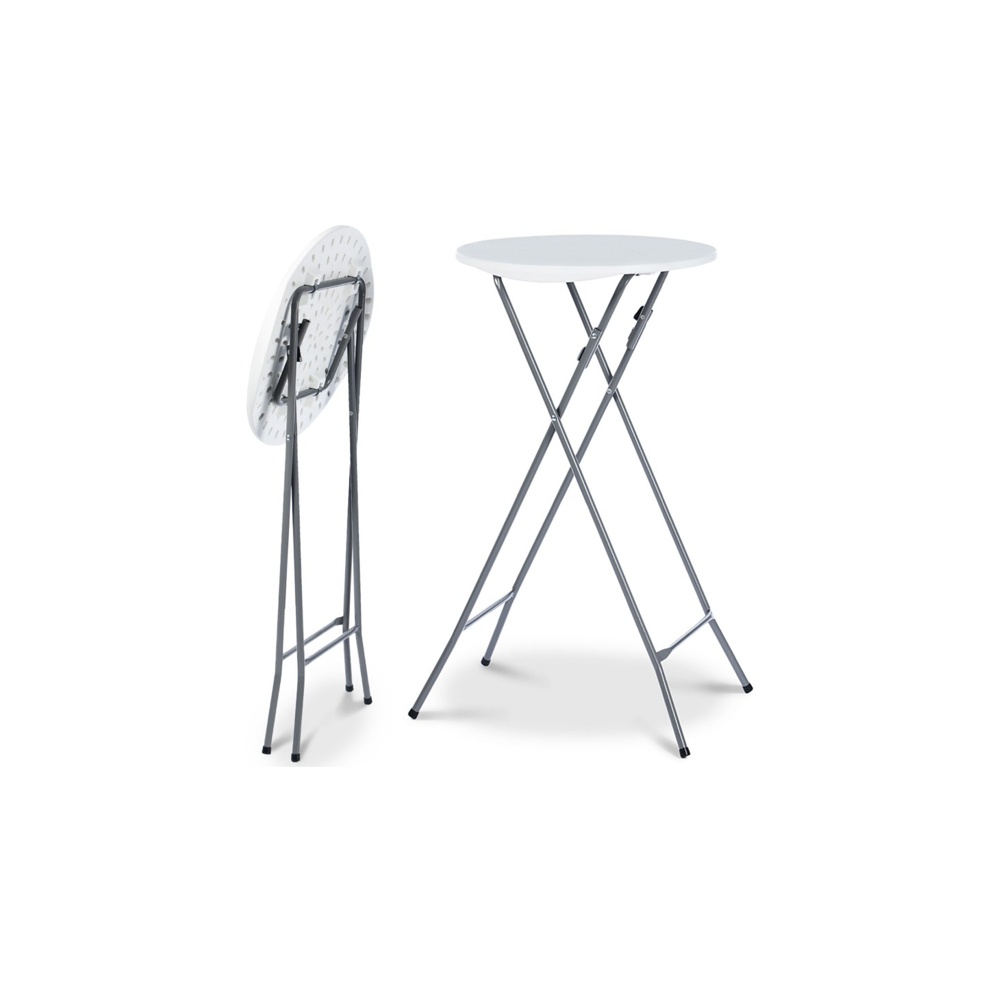 Lot de 4 tables hautes pliantes 105 cm et 4 housses noires - Image 3