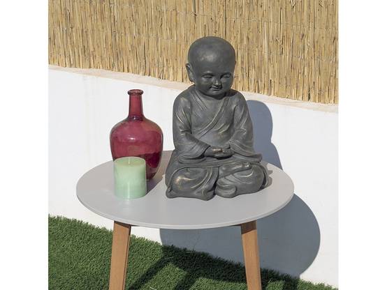 Nortène - Statue de jardin Bouddha Leo 41 cm - argile fibreuse - Image 1