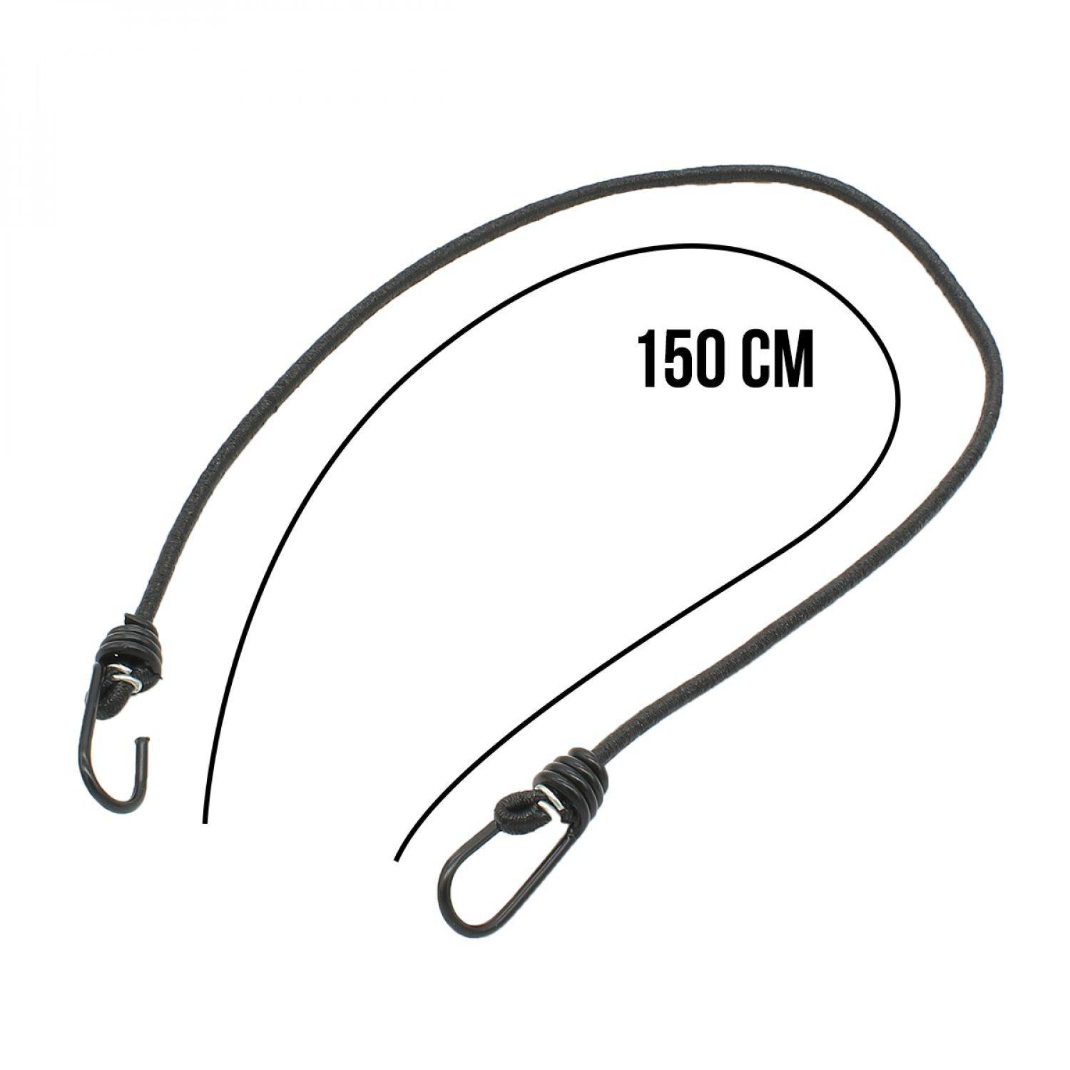 Linxor - Lot de 10 tendeurs sandows élastiques avec 2 crochets - 150 cm - Noir - Linxor - Imagen 2