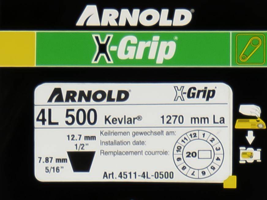 Arnold - Courroie trapézoïdale X-Grip V de type 4L500 Arnold - Imagen 2