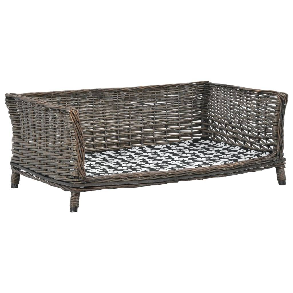 Vidaxl - Panier pour chiens avec coussin Gris 90x54x35 cm Saule naturel vidaXL 170776 - Imagen 1