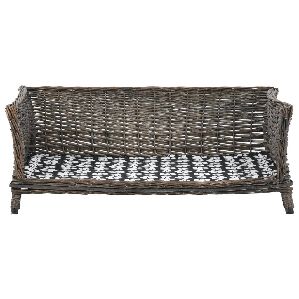 Vidaxl - Panier pour chiens avec coussin Gris 90x54x35 cm Saule naturel vidaXL 170776 - Imagen 2