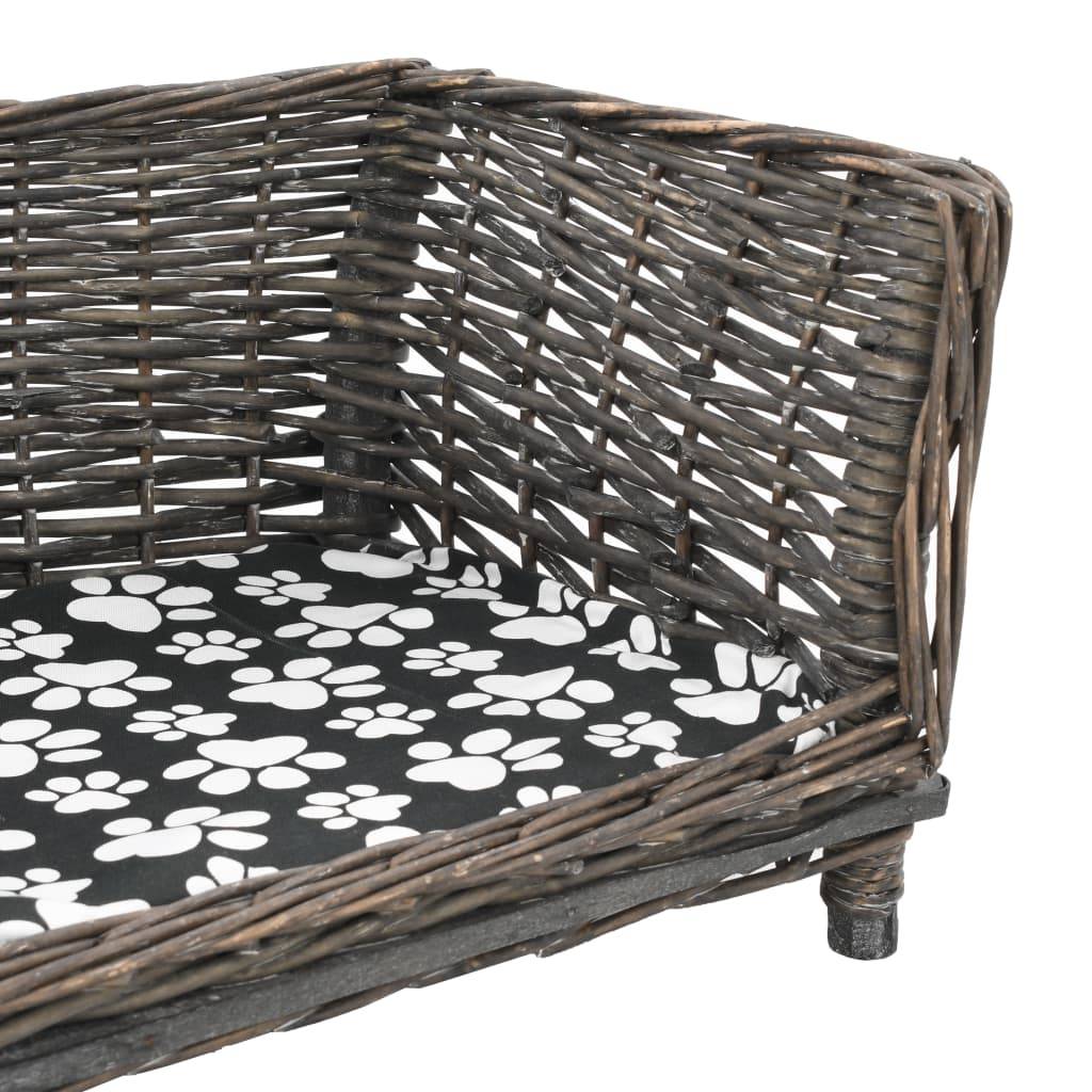Vidaxl - Panier pour chiens avec coussin Gris 90x54x35 cm Saule naturel vidaXL 170776 - Imagen 4