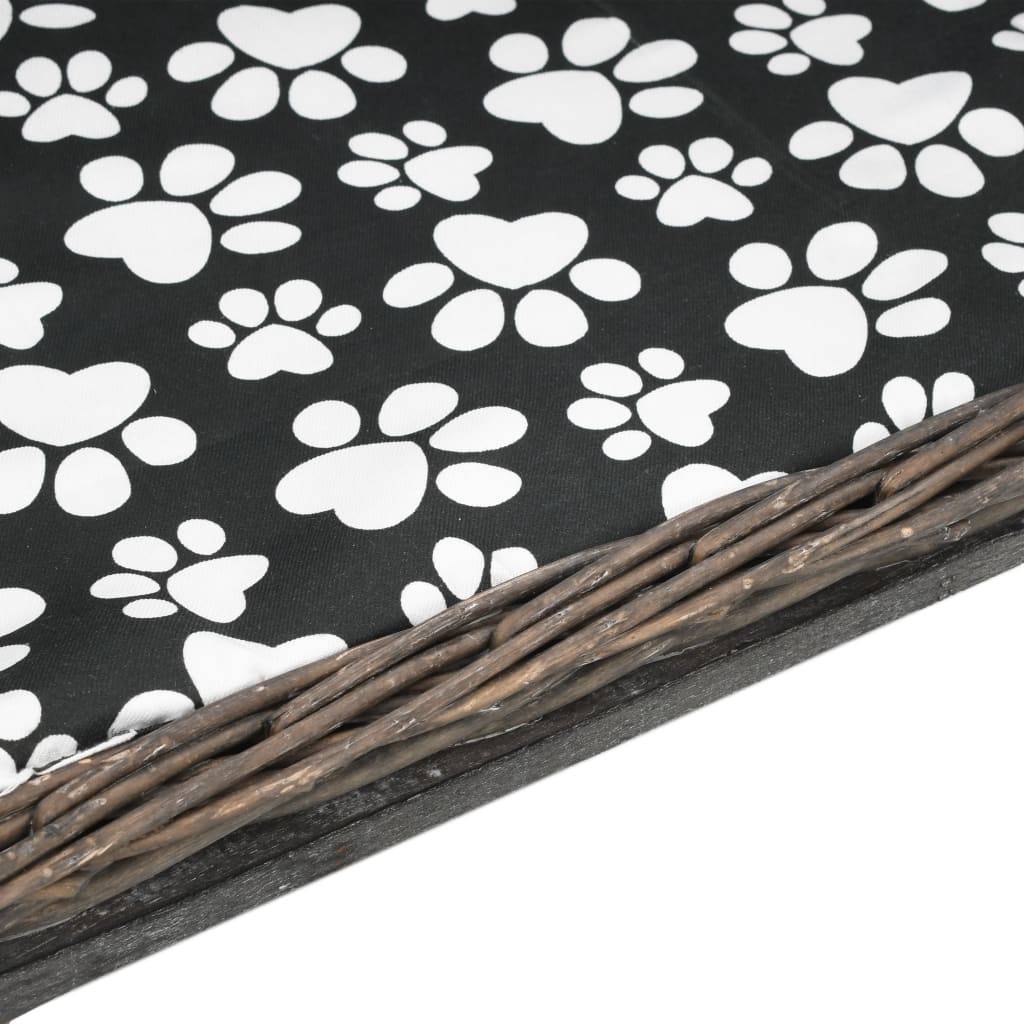 Vidaxl - Panier pour chiens avec coussin Gris 90x54x35 cm Saule naturel vidaXL 170776 - Imagen 5