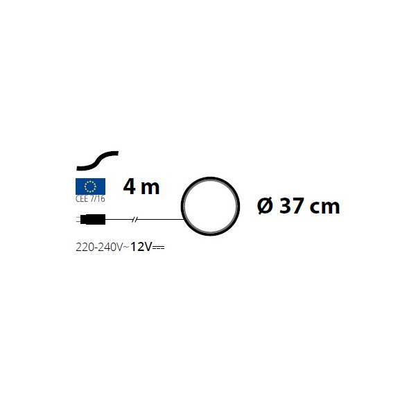 Lotti - Cercle lumineux bois naturel 37cm Design LED blanc chaud interrupteur Lotti - Imagen 2