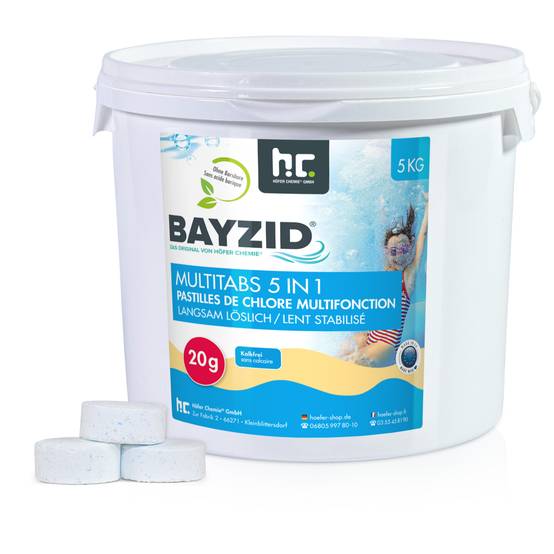 5 Kg Pastilles de chlore multifonction 5en1 Bayzid® de 20g en seau x 1 - Image 1