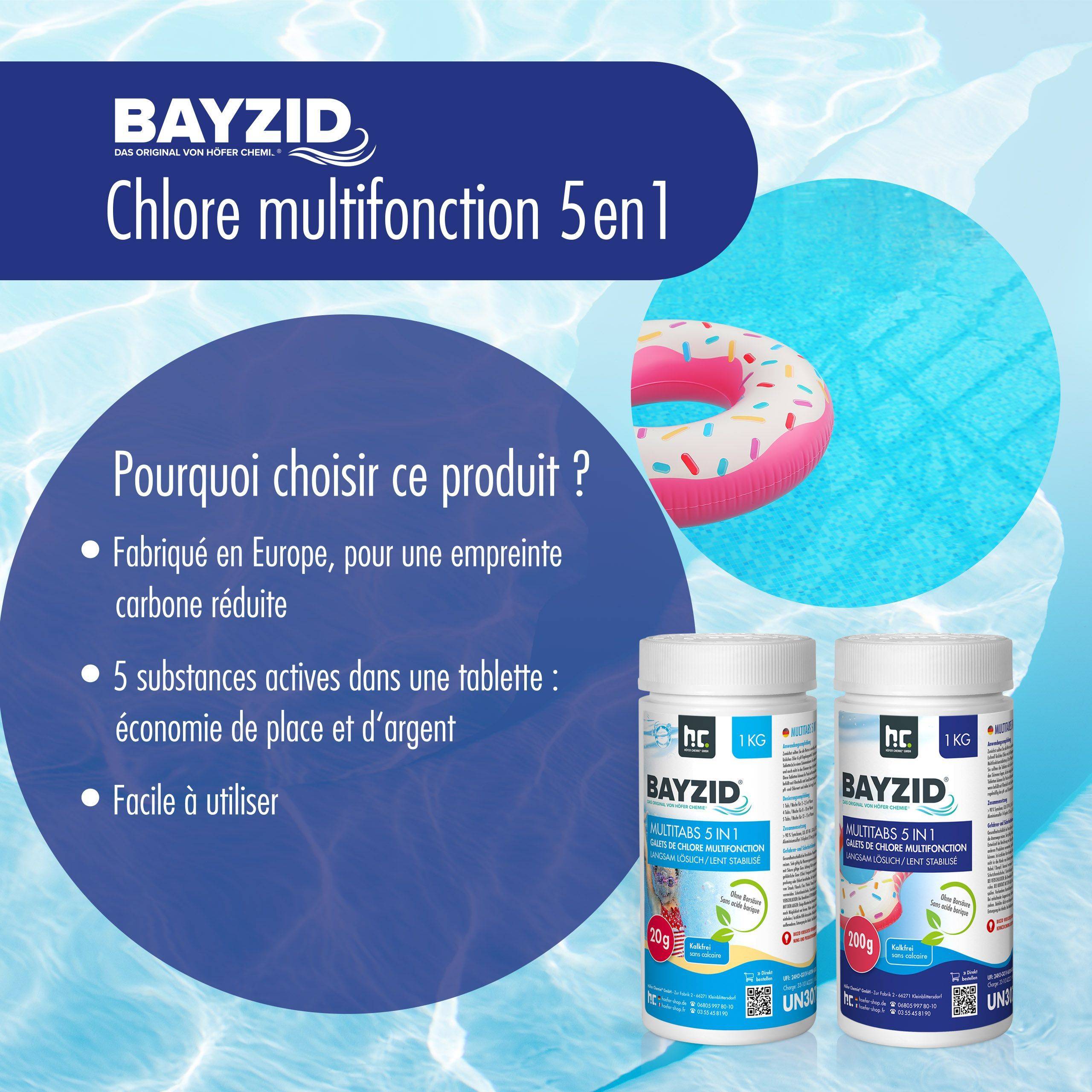 5 Kg Pastilles de chlore multifonction 5en1 Bayzid® de 20g en seau x 1 - Image 5