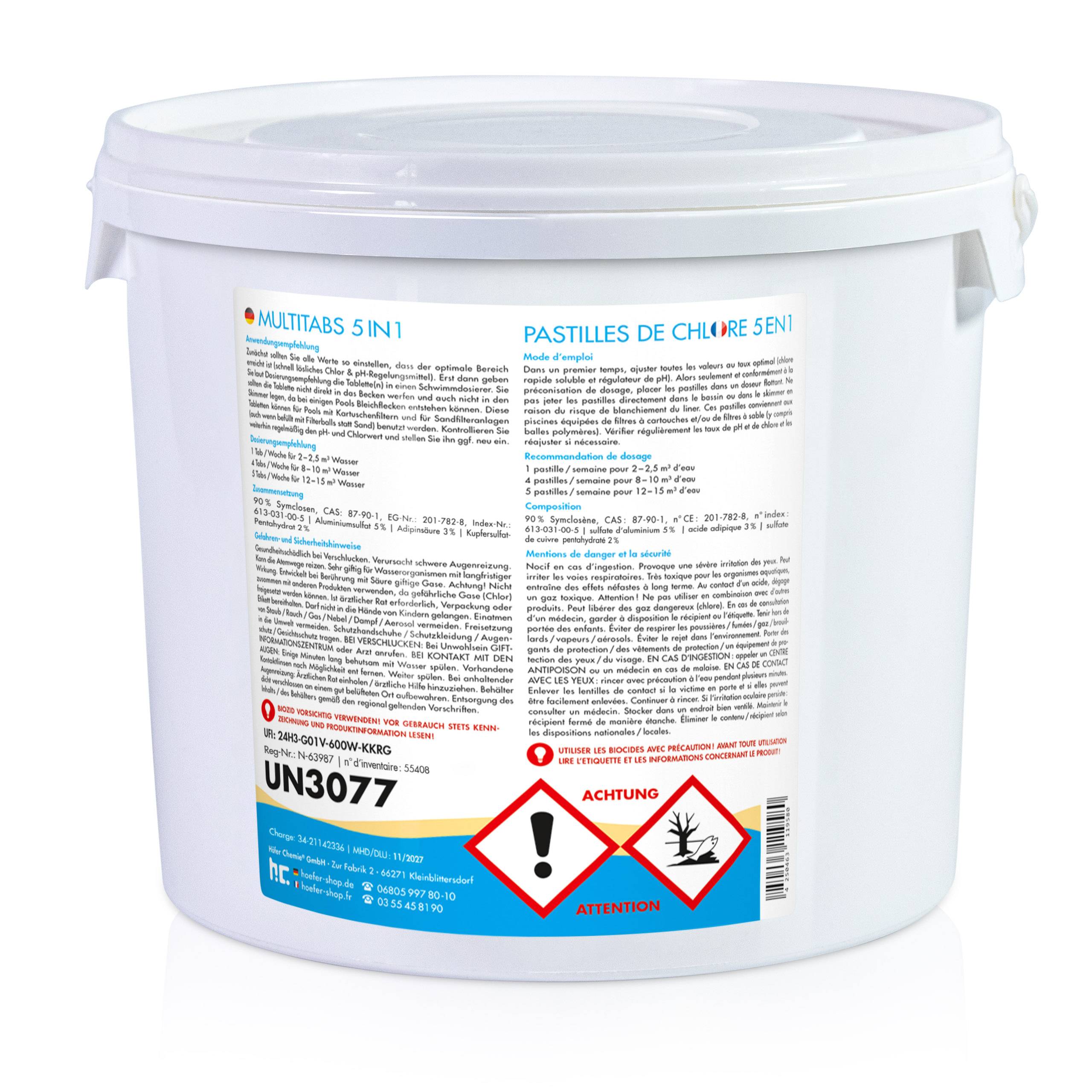 5 Kg Pastilles de chlore multifonction 5en1 Bayzid® de 20g en seau x 1 - Image 6