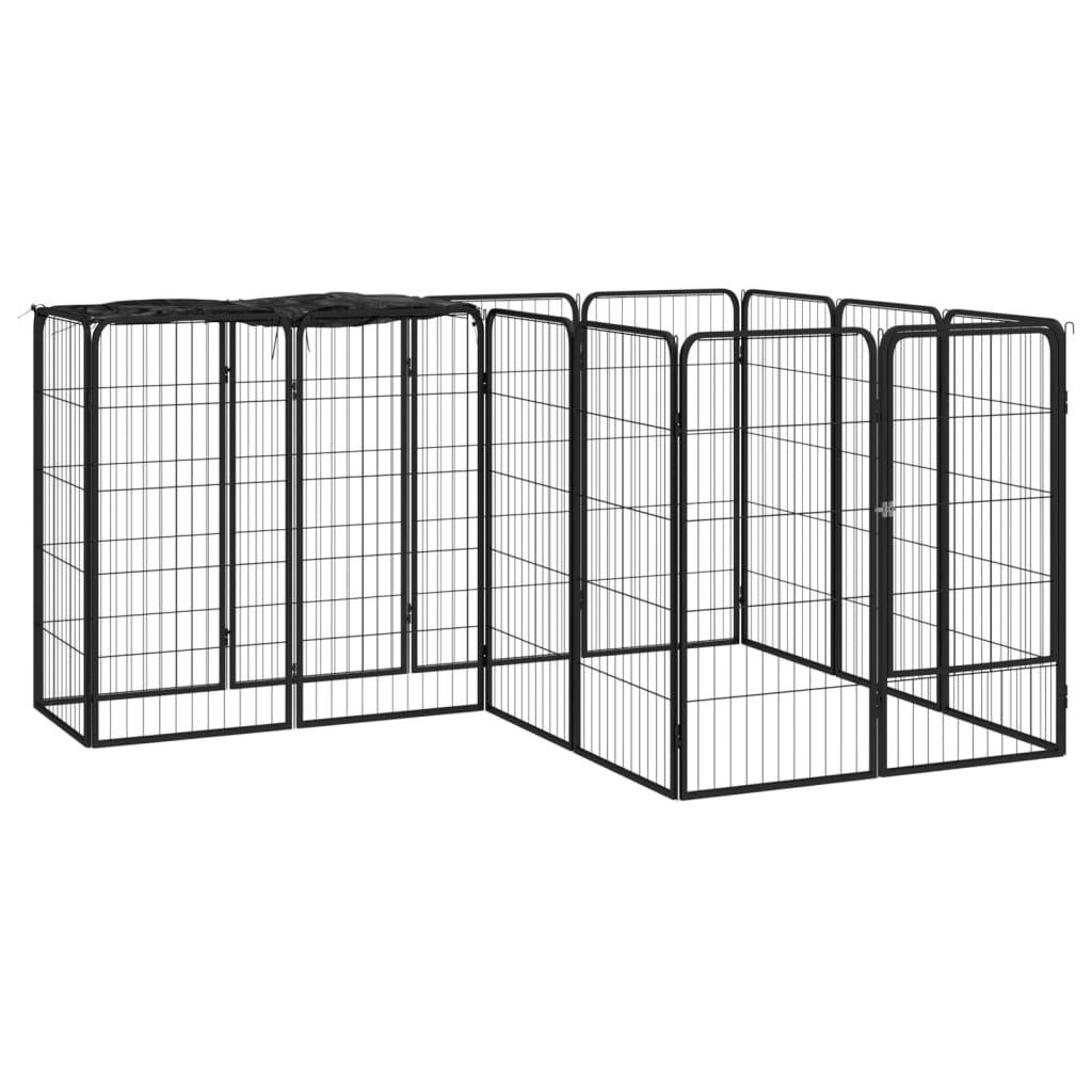 Vidaxl - Parc pour chien 14panneaux Noir 50x100cm Acier enduit de poudre vidaXL 3115949 - Imagen 1