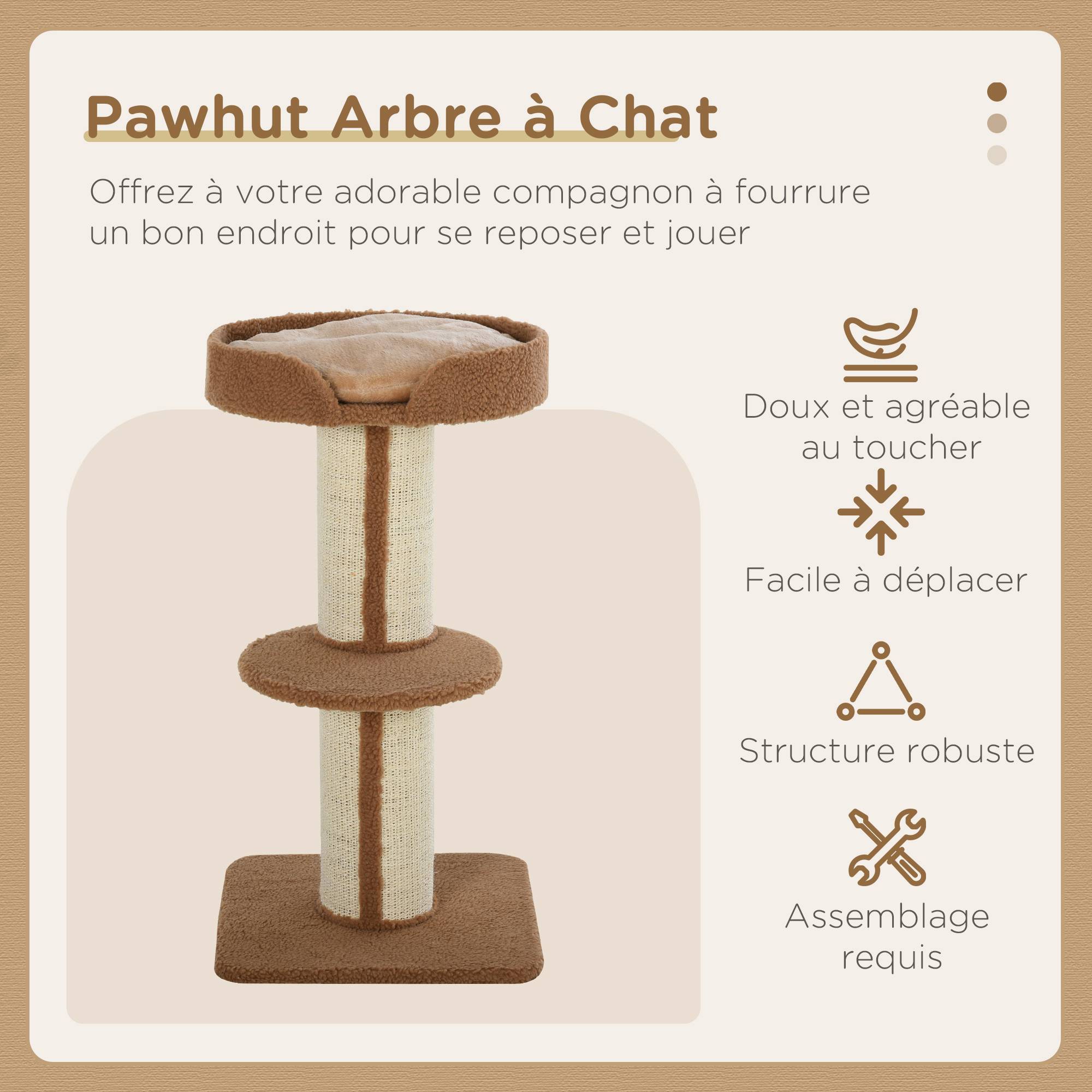 ComfortXL - Arbre à chat sisal pour intérieur poteaux épais 2 plateformes 45x45x91cm - ComfortXL Outdoor Living - Image 6