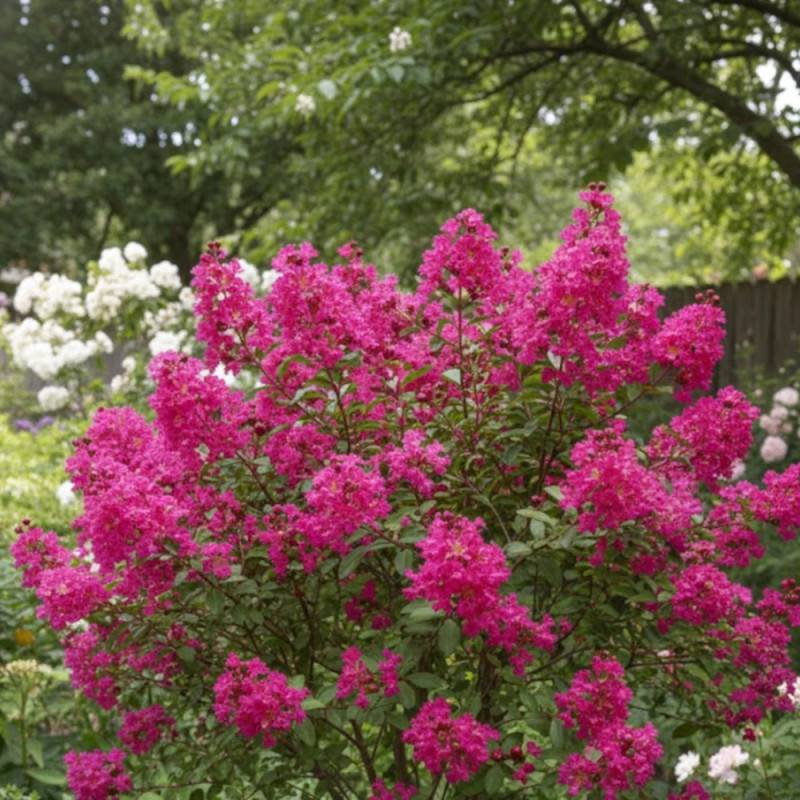 Lilas des Indes Souvenir d'André Desmartis, Lagerstroemia à fleurs Rose - feuillage Caduc - Pot de 3L - Touffe- hauteur à maturité De 1,00 m à 1,50 m - Image 4