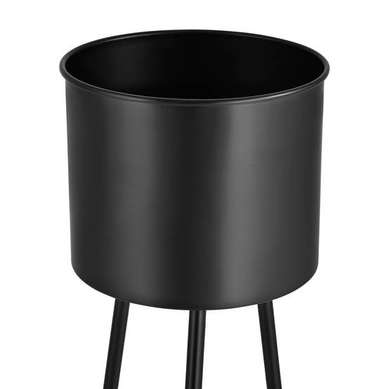 Lot de 2 supports de plantes set pots de fleur lot cache-pot ensemble bacs à fleurs vases métal tailles différentes noir - Image 3