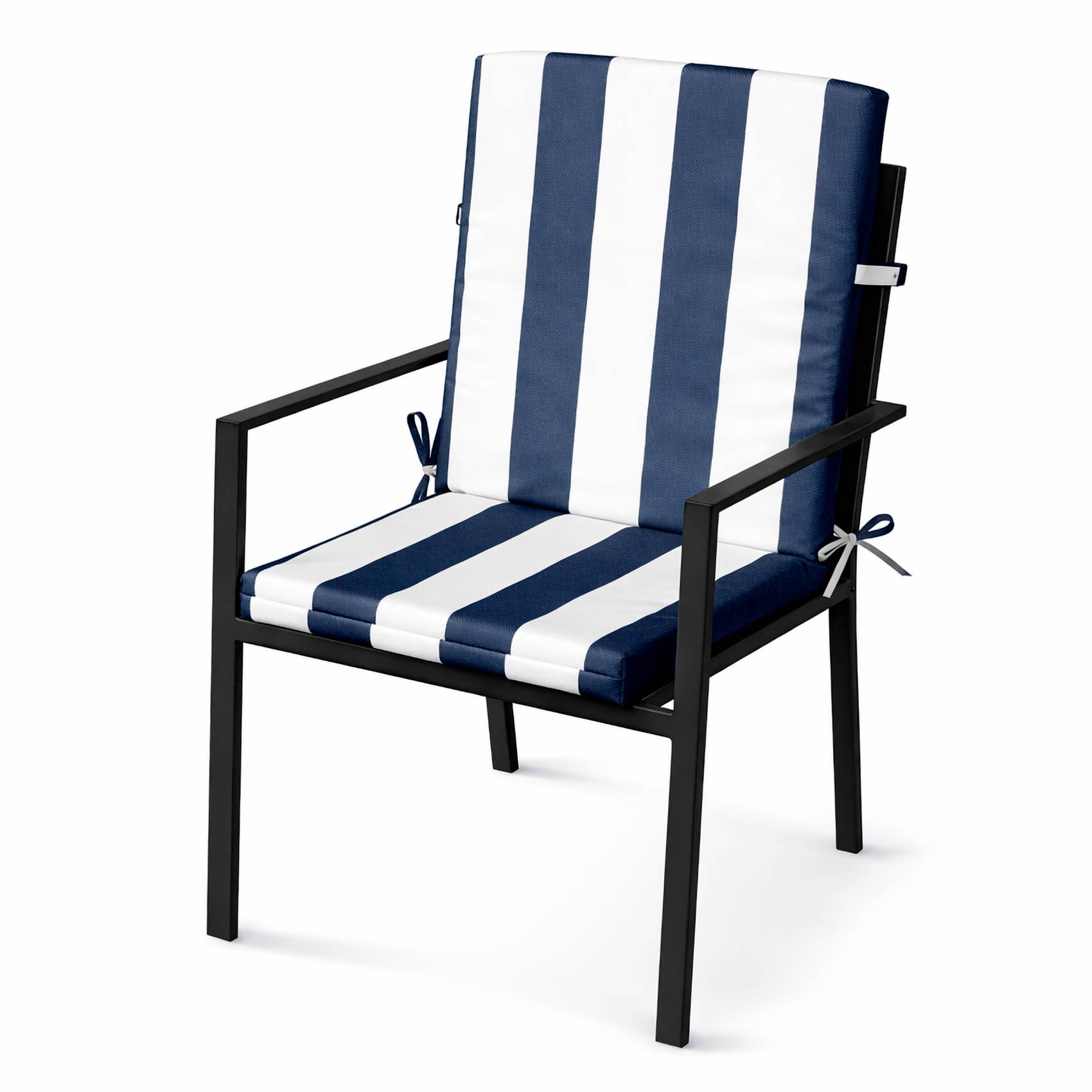 Home Maison - Coussin de fauteuil assise et dossier imperméable à rayures ARCACHON - HOME MAISON - Polyester - Bleu Foncé - Image 1