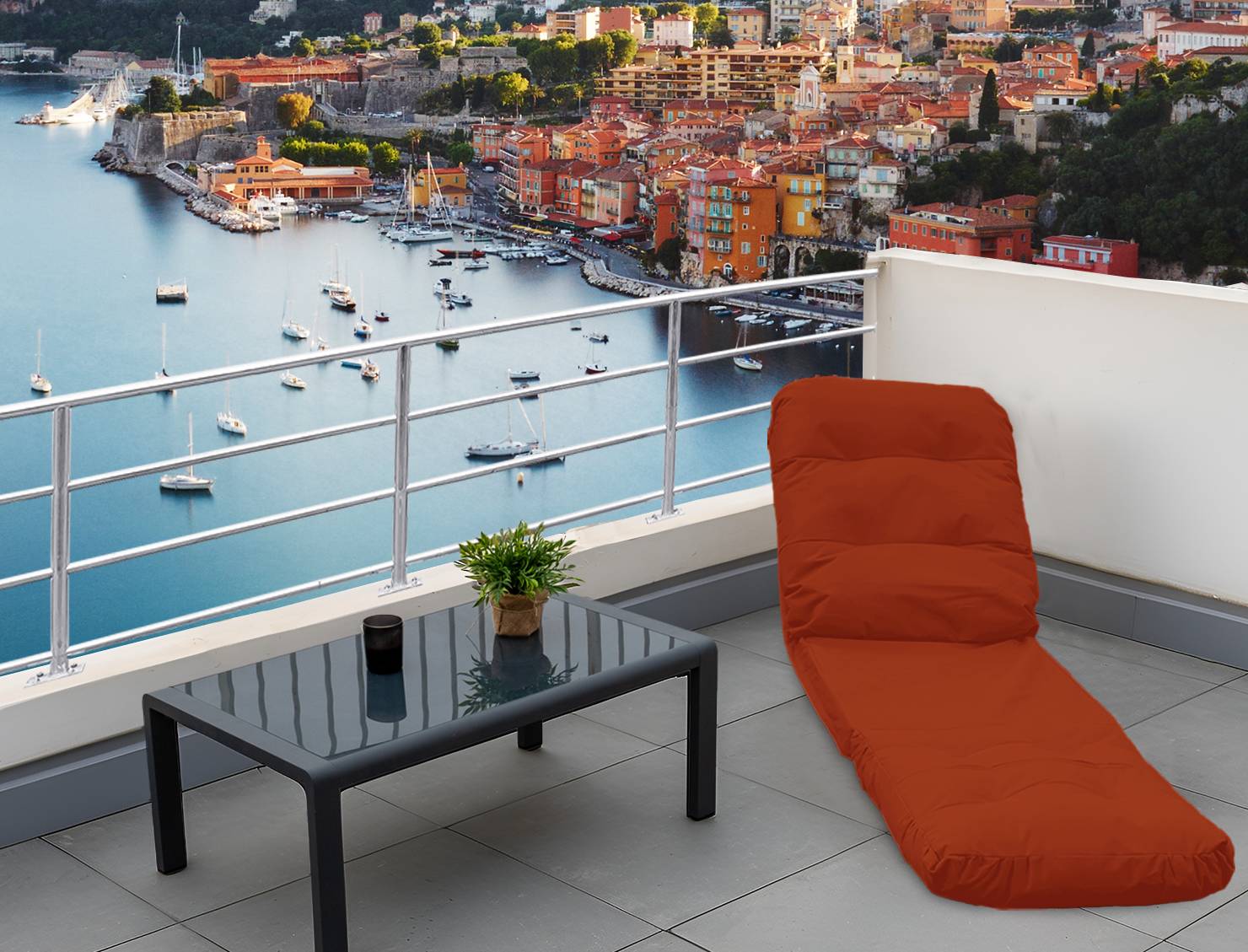 Fauteuil Convertible Réglable à 6 Positions 70x60cm Terracotta - Déco arts - Image 6