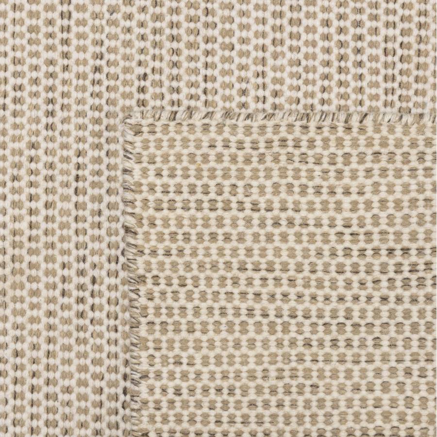 Macabane - QUENTIN - Tapis rect. 160x230cm laine tissée couleur blanc/marron chiné - Imagen 7