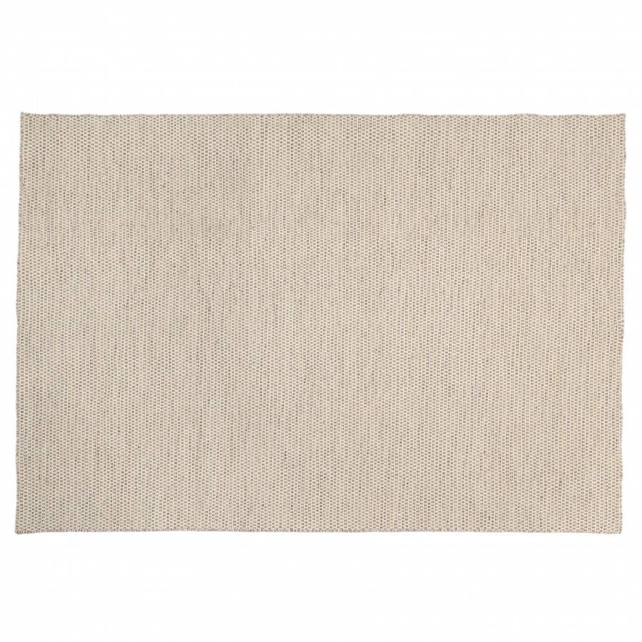 Macabane - QUENTIN - Tapis rect. 160x230cm laine tissée couleur blanc/marron chiné - Imagen 1