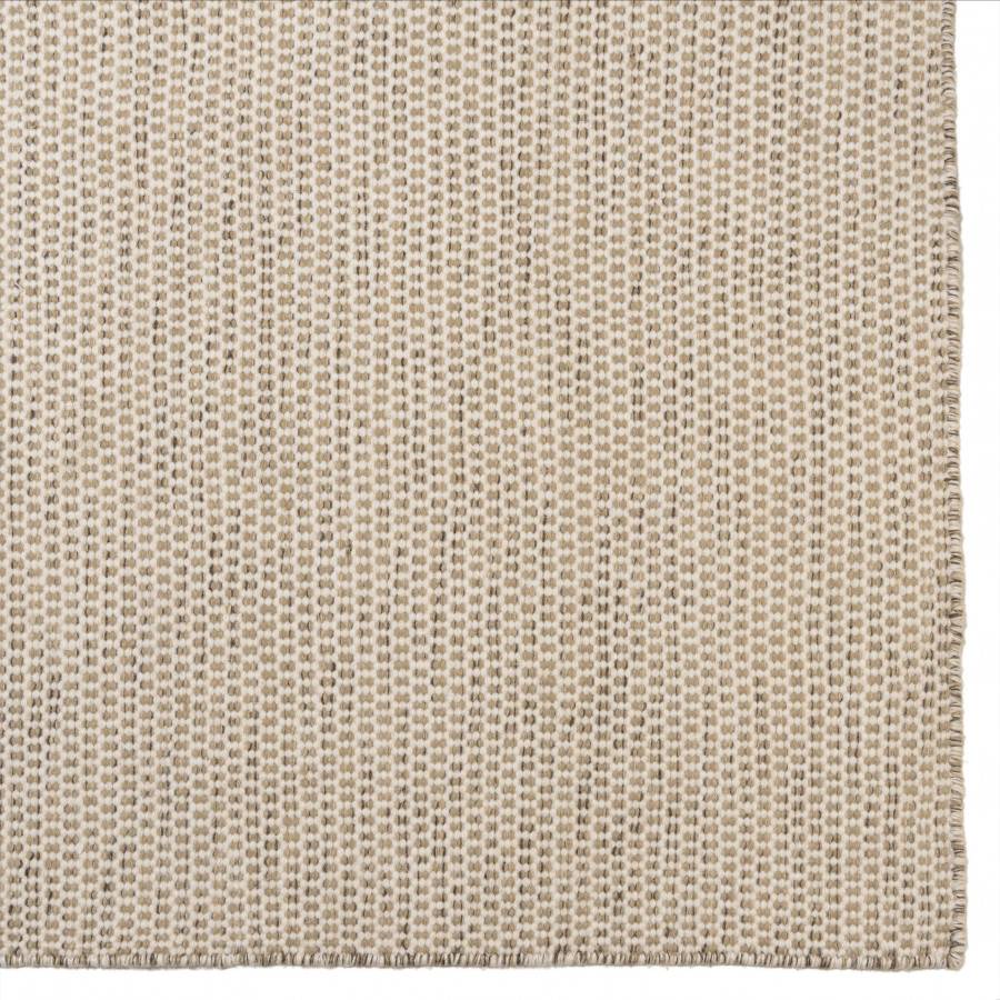 Macabane - QUENTIN - Tapis rect. 160x230cm laine tissée couleur blanc/marron chiné - Imagen 4