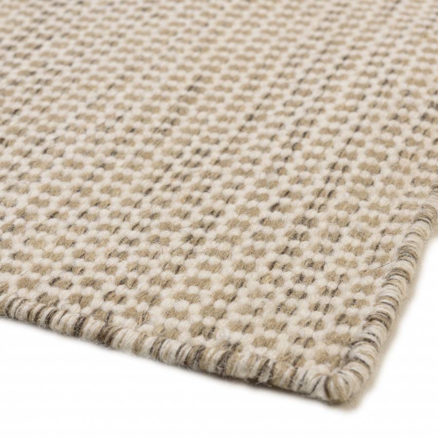 Macabane - QUENTIN - Tapis rect. 160x230cm laine tissée couleur blanc/marron chiné - Imagen 9