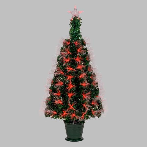 Lotti - Sapin lumineux fibre optique RGB télécommande 100CM multicouleur pot vert Lotti - Imagen 5