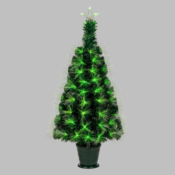 Lotti - Sapin lumineux fibre optique RGB télécommande 100CM multicouleur pot vert Lotti - Imagen 9