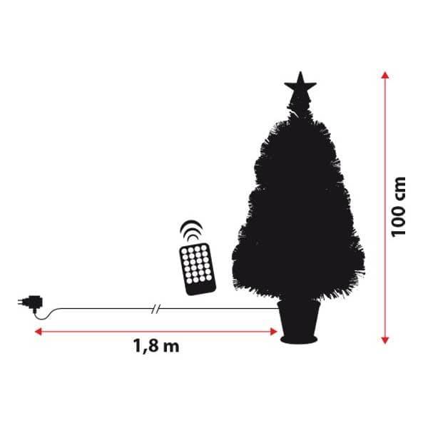 Lotti - Sapin lumineux fibre optique RGB télécommande 100CM multicouleur pot vert Lotti - Imagen 2
