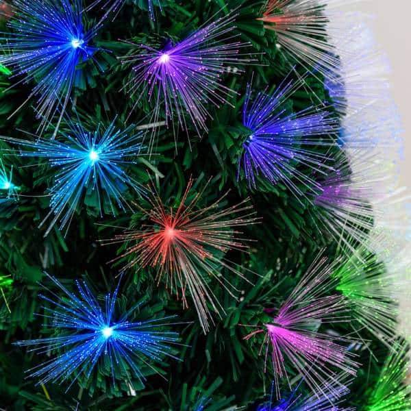 Lotti - Sapin lumineux fibre optique RGB télécommande 100CM multicouleur pot vert Lotti - Imagen 4