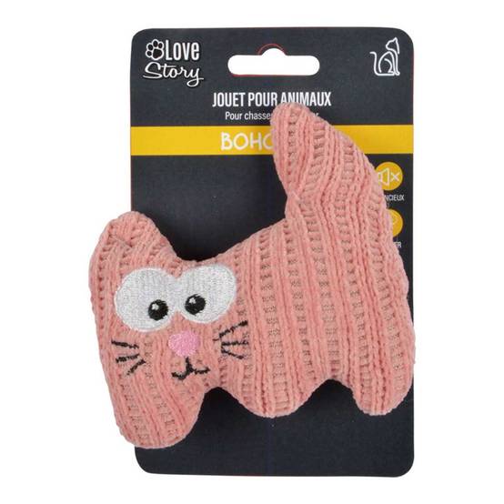 Love Story - Jouet Peluche pour Chat "Boho Cat" 12cm Bois de Rose - Image 4