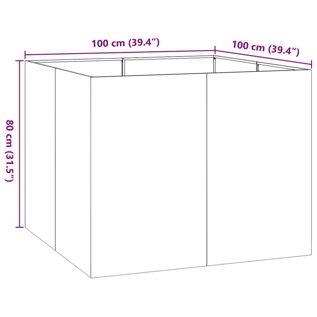 Jardinière acier inoxydable argenté 100 x 100 x 80 cm - PANGIVO - Image 9